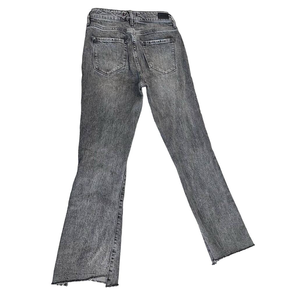 Dear John Rough Hem Stonewashed Black + White Straight Leg Jeans Size 25 - Picture 14 of 16
